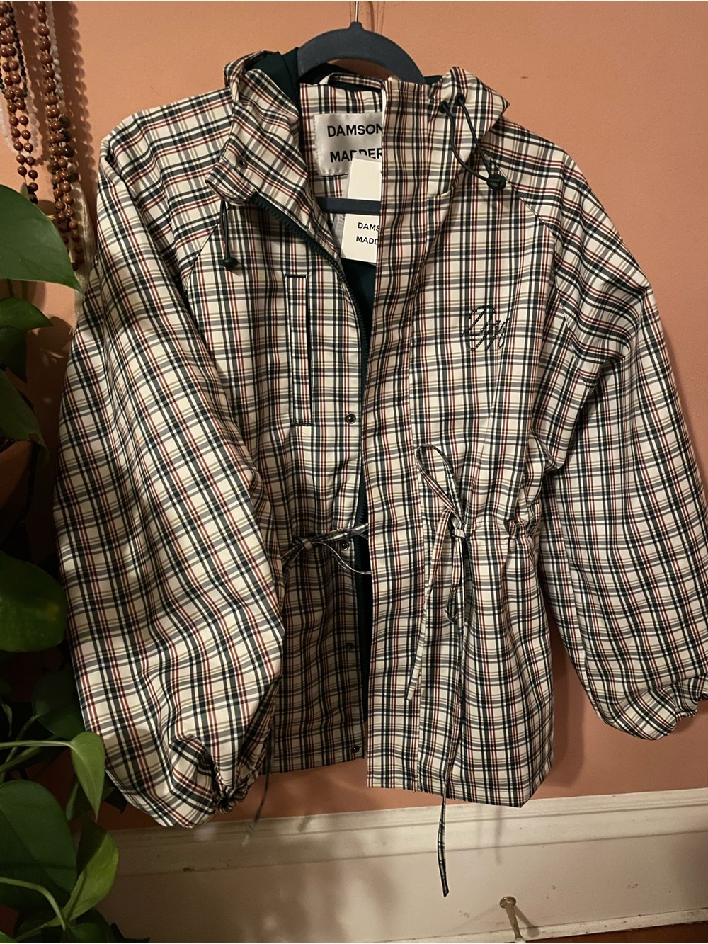 SOLD-Damson Madder Liu Raincoat Showerproof Jacket- Edelberry Check - Picture 4 of 9